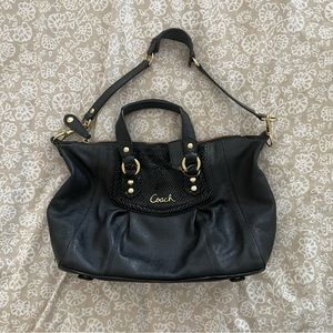 Coach purse, black with gold hardware